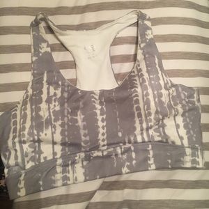 Gray and White Sports Bra
